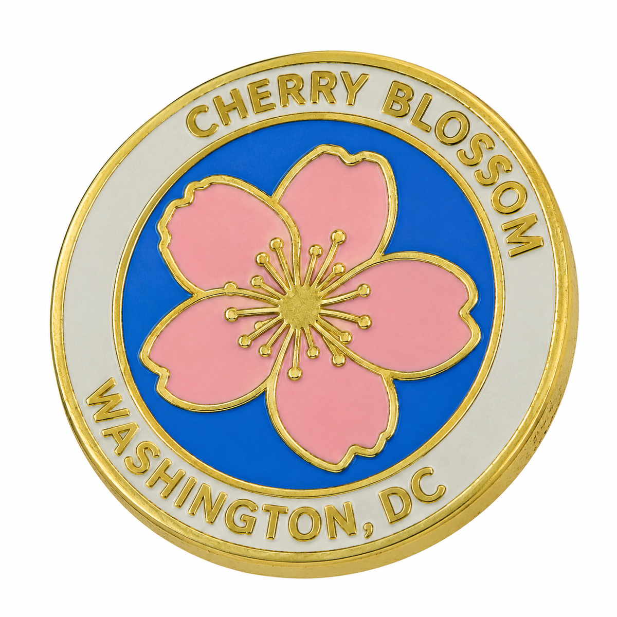 Round Cherry Blossom Lapel Pin