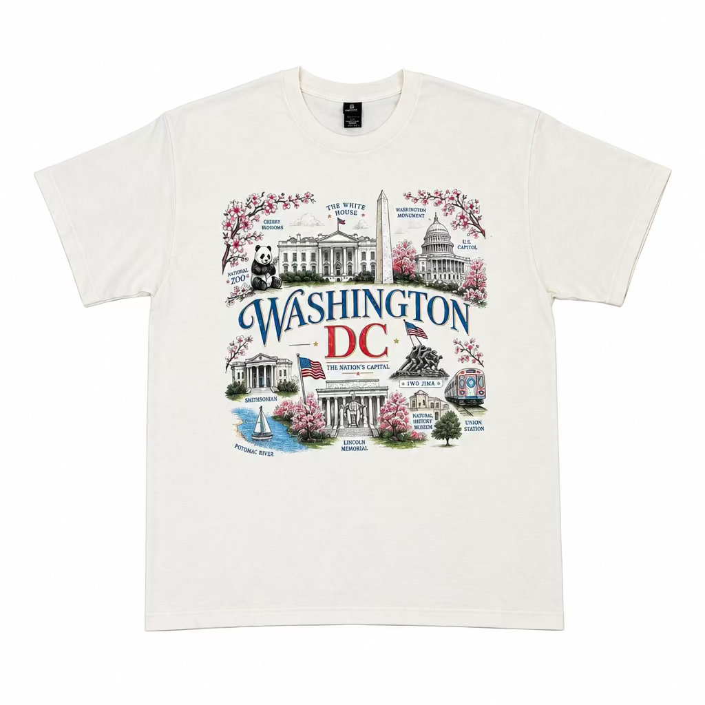 Illustrated Washington DC T-Shirt