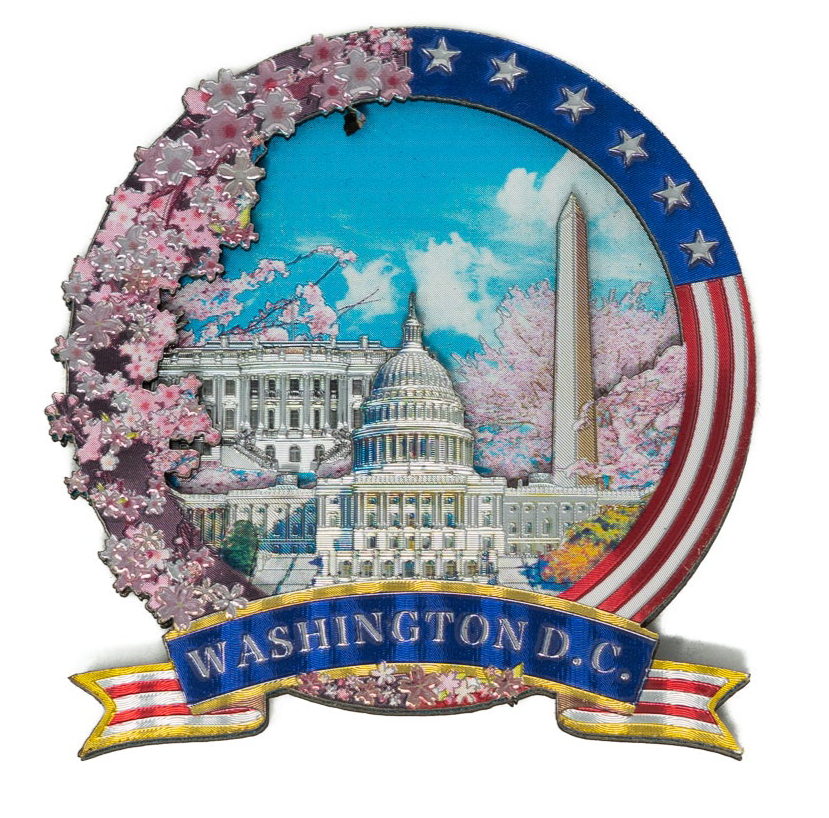 Wood Cherry Blossom Magnet