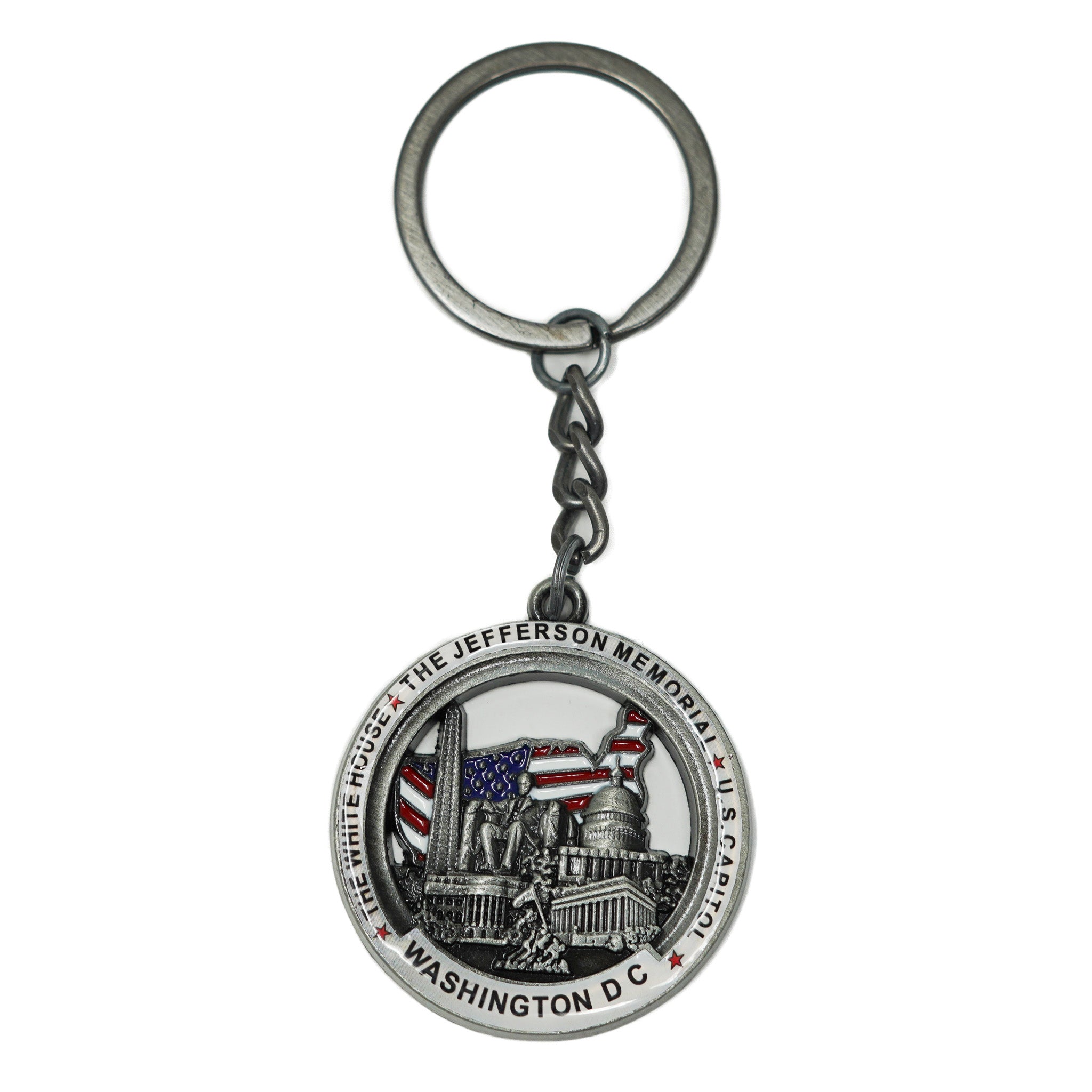 Pewter Washington DC Keychains