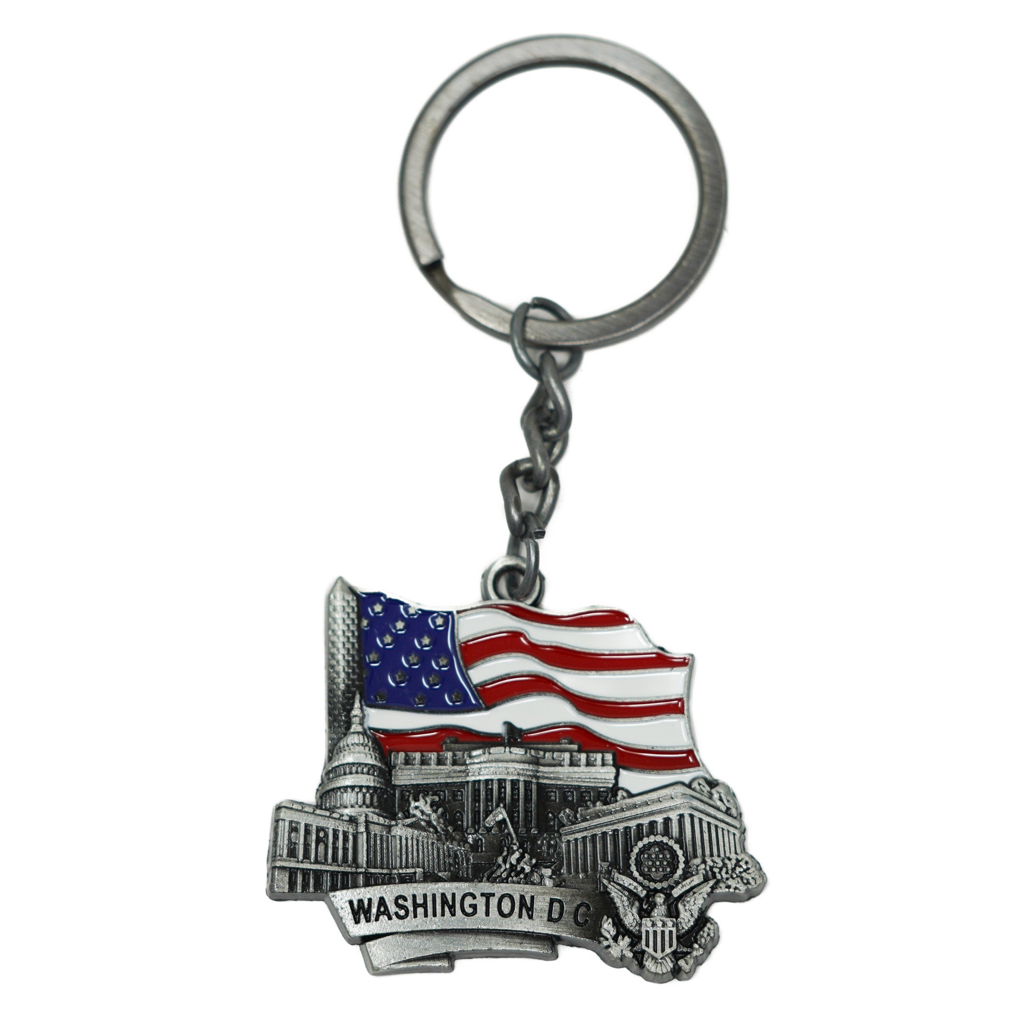Pewter Washington DC Keychains
