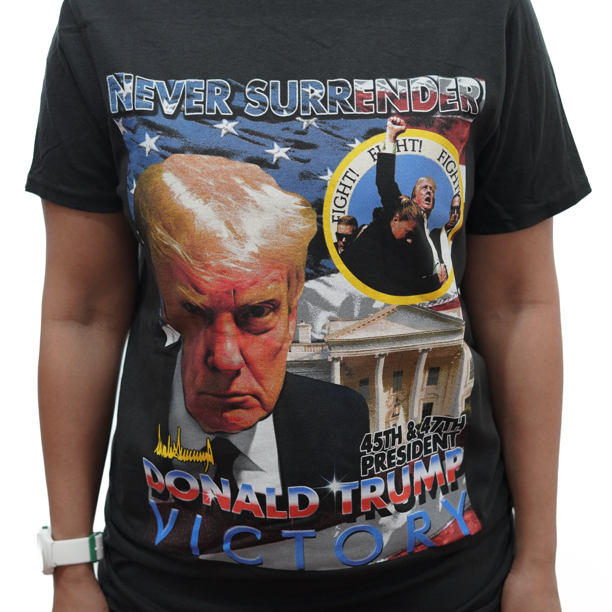 Never Surrender Trump Graphic T-Shirt (2 Styles)