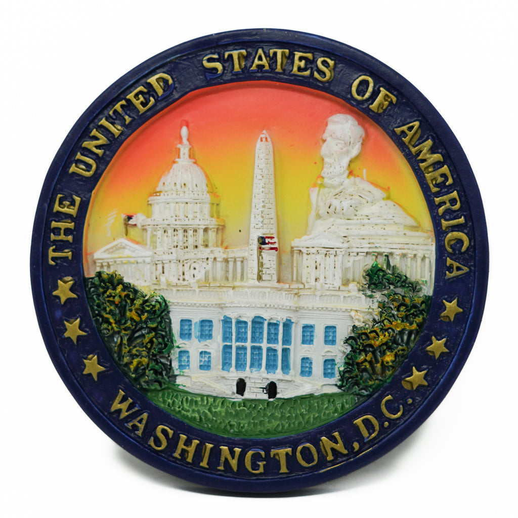 Washington D.C. Ceramic Round Magnet