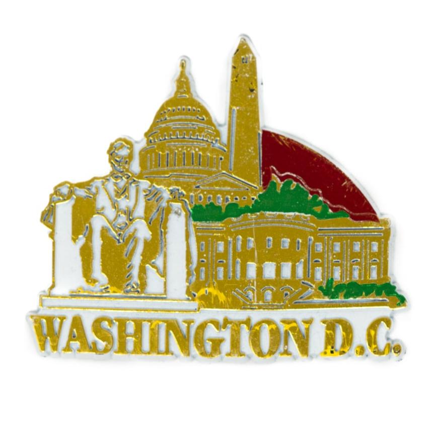Gold Washington DC Magnet