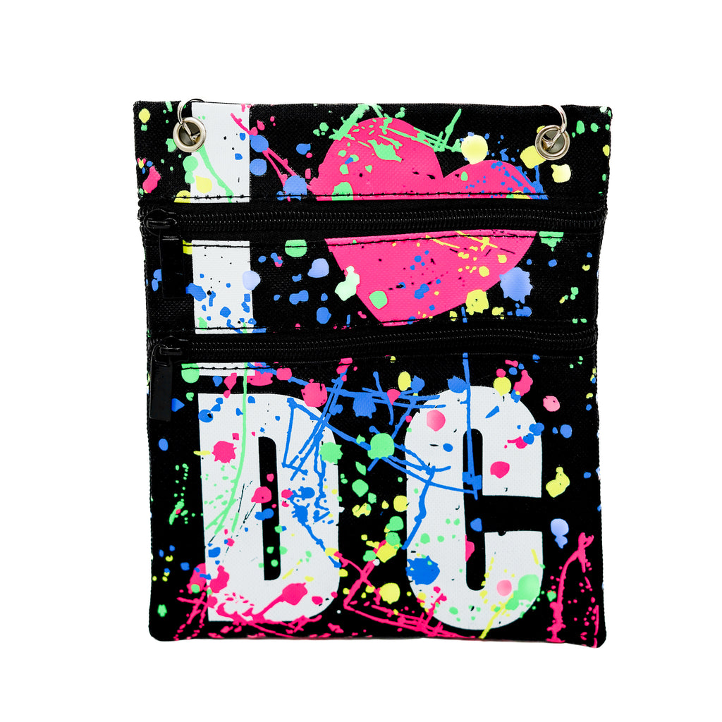 I Love DC Paint Splatter Crossbody Bag