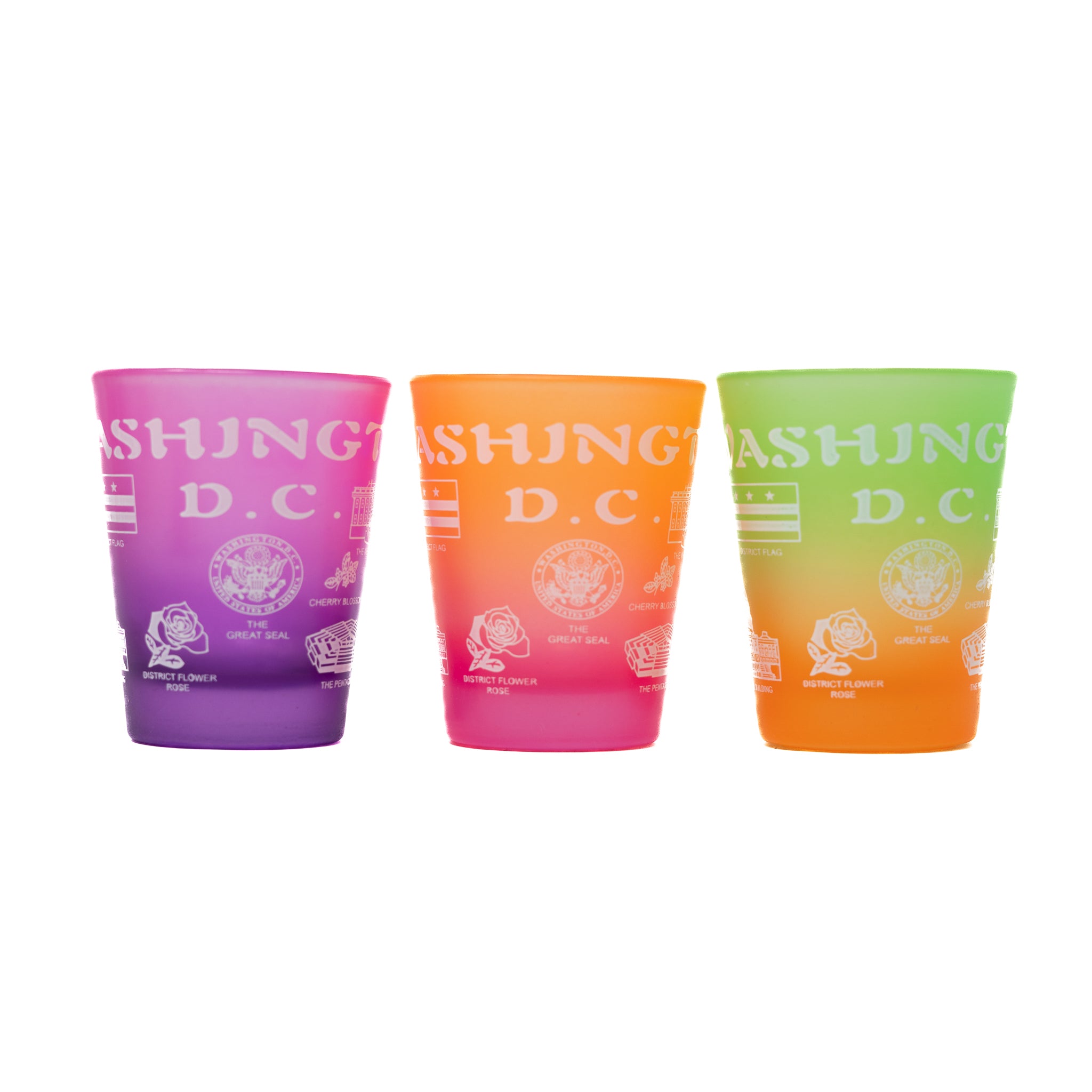 Ombre Washington DC Souvenir Shot Glass (Multiple Colors)
