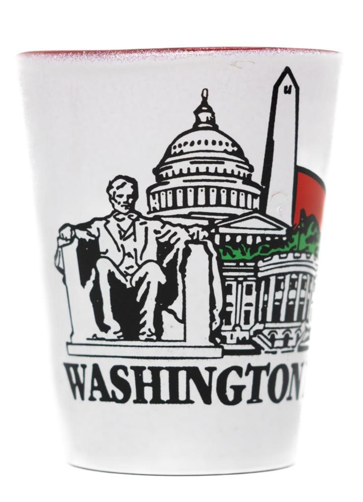 White Washington DC Shot Glass