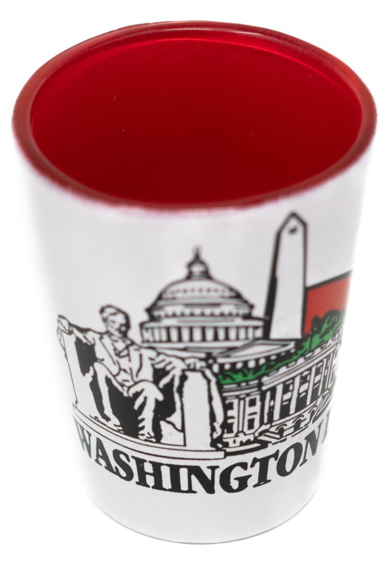 White Washington DC Shot Glass