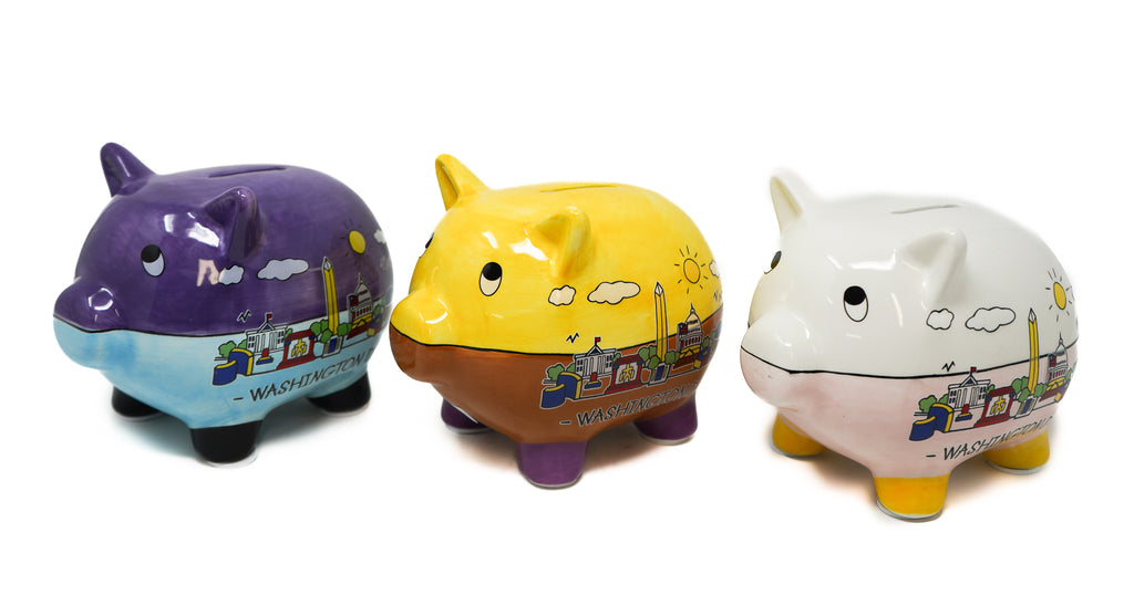 Block Color Washington DC Piggy Bank (3 styles)