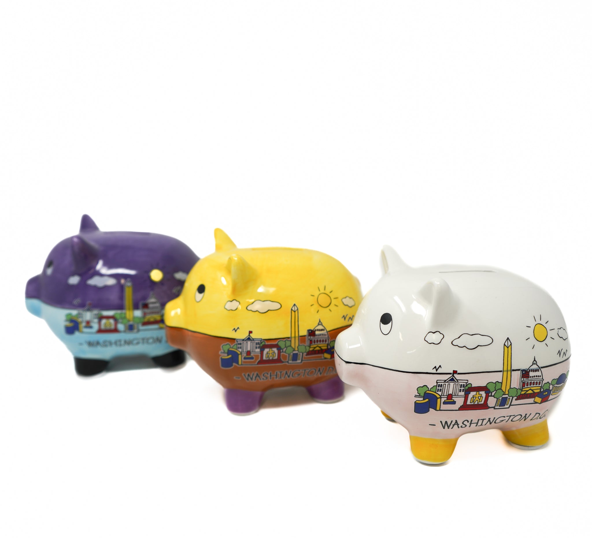 Block Color Washington DC Piggy Bank (3 styles)