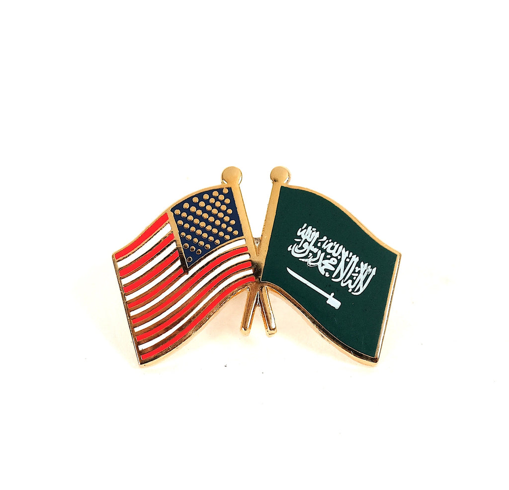 Saudi Arabia & USA Friendship Flags Lapel Pin