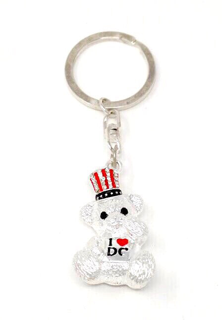 Bear with Uncle Sam Hat Washington DC Keychain