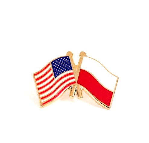 Poland & USA Friendship Flags Lapel Pin