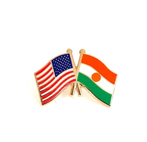 Niger & USA Friendship Flags Lapel Pin
