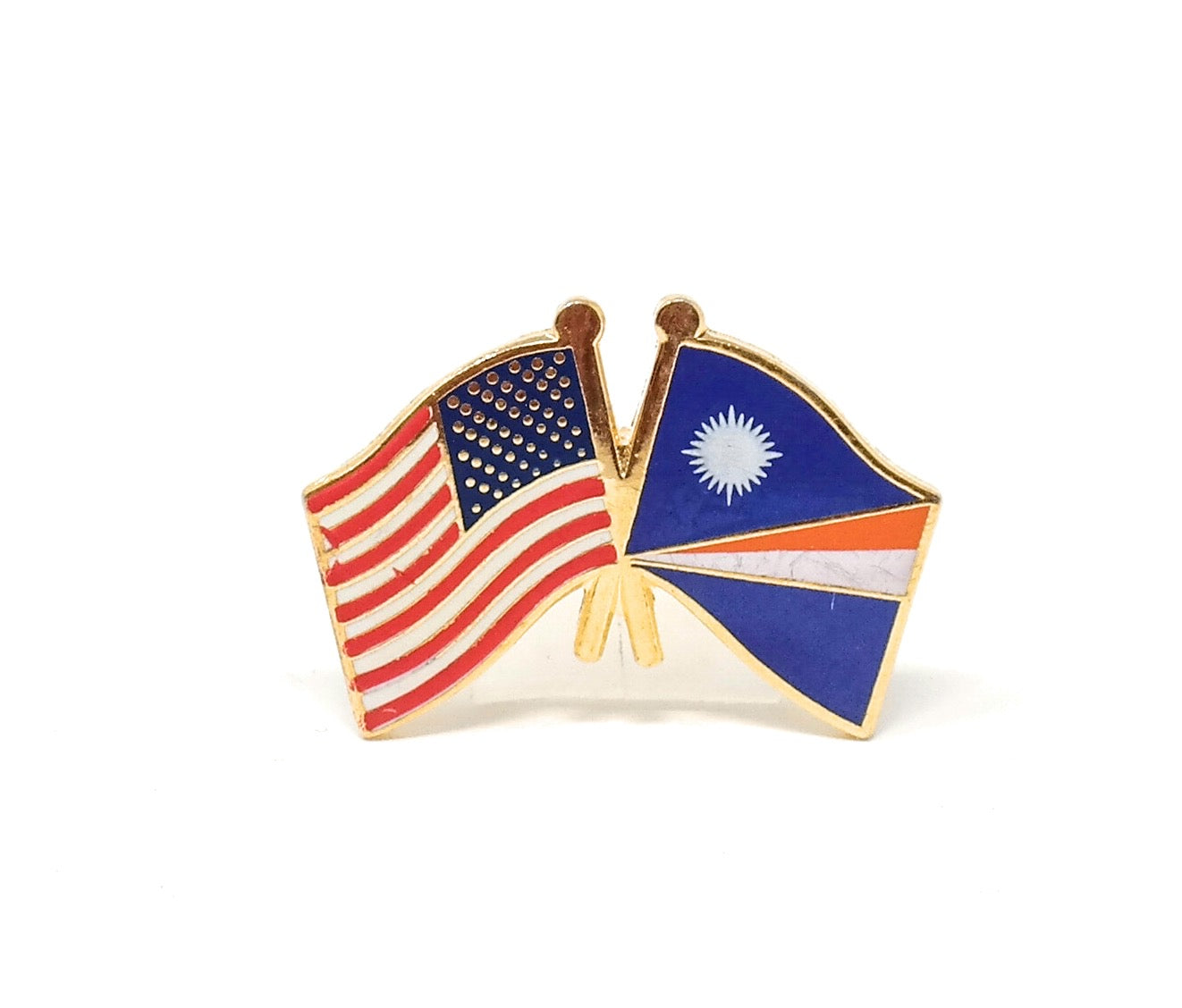 Marshall Islands & USA Friendship Flags Lapel Pin