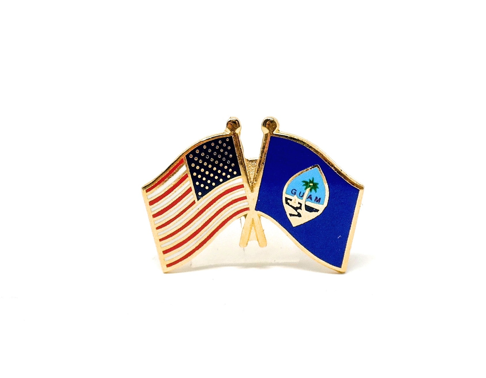 Guam & USA Friendship Flags Lapel Pin