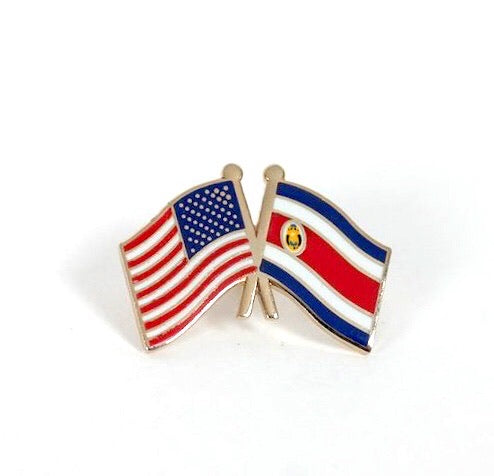 Costa Rica & USA Friendship Flags Pin