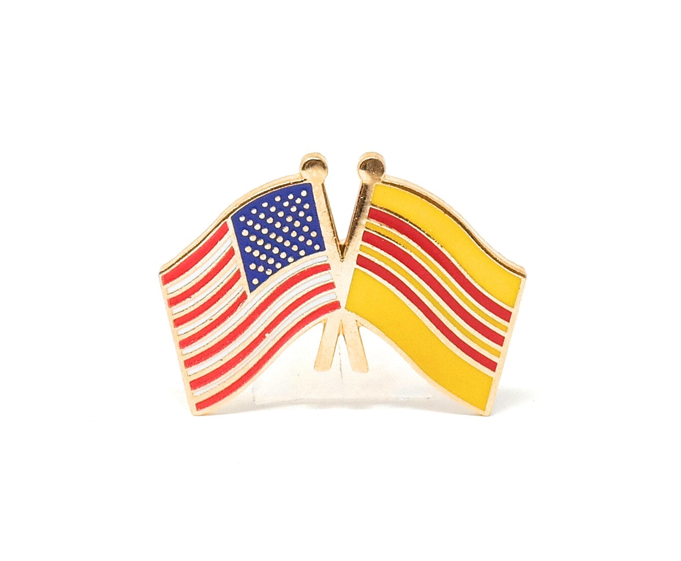 South Vietnam & USA Friendship Flags Lapel Pin