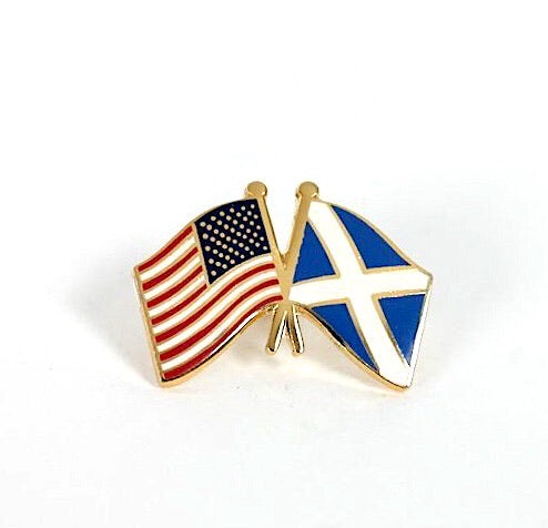 Scotland & USA Friendship Flags Lapel Pin