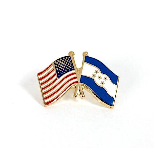 Honduras & USA Friendship Flags Lapel Pin