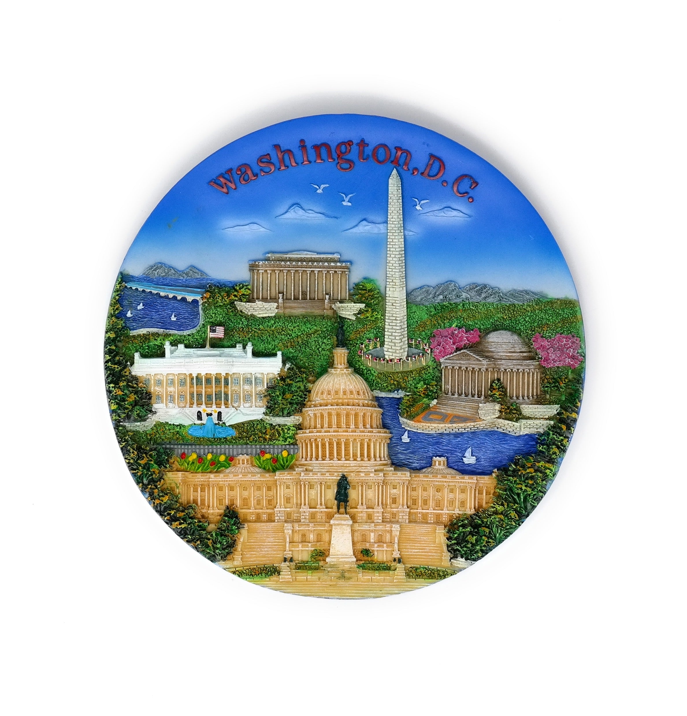 Large Washington DC Ceramic Plate with Stand (7.5 in)