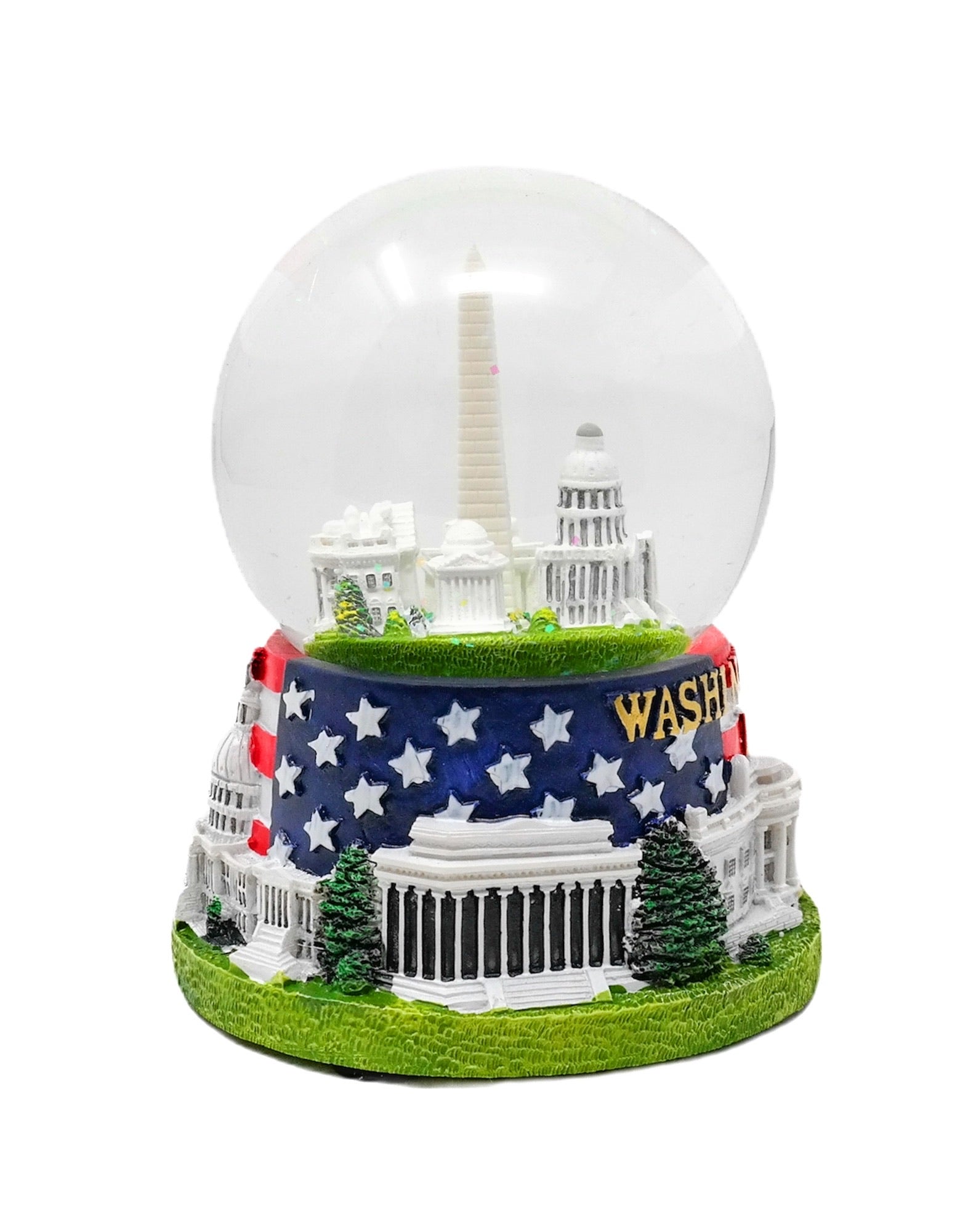 Washington DC Landmark w/ American Flag Snow Globe (2 Sizes)