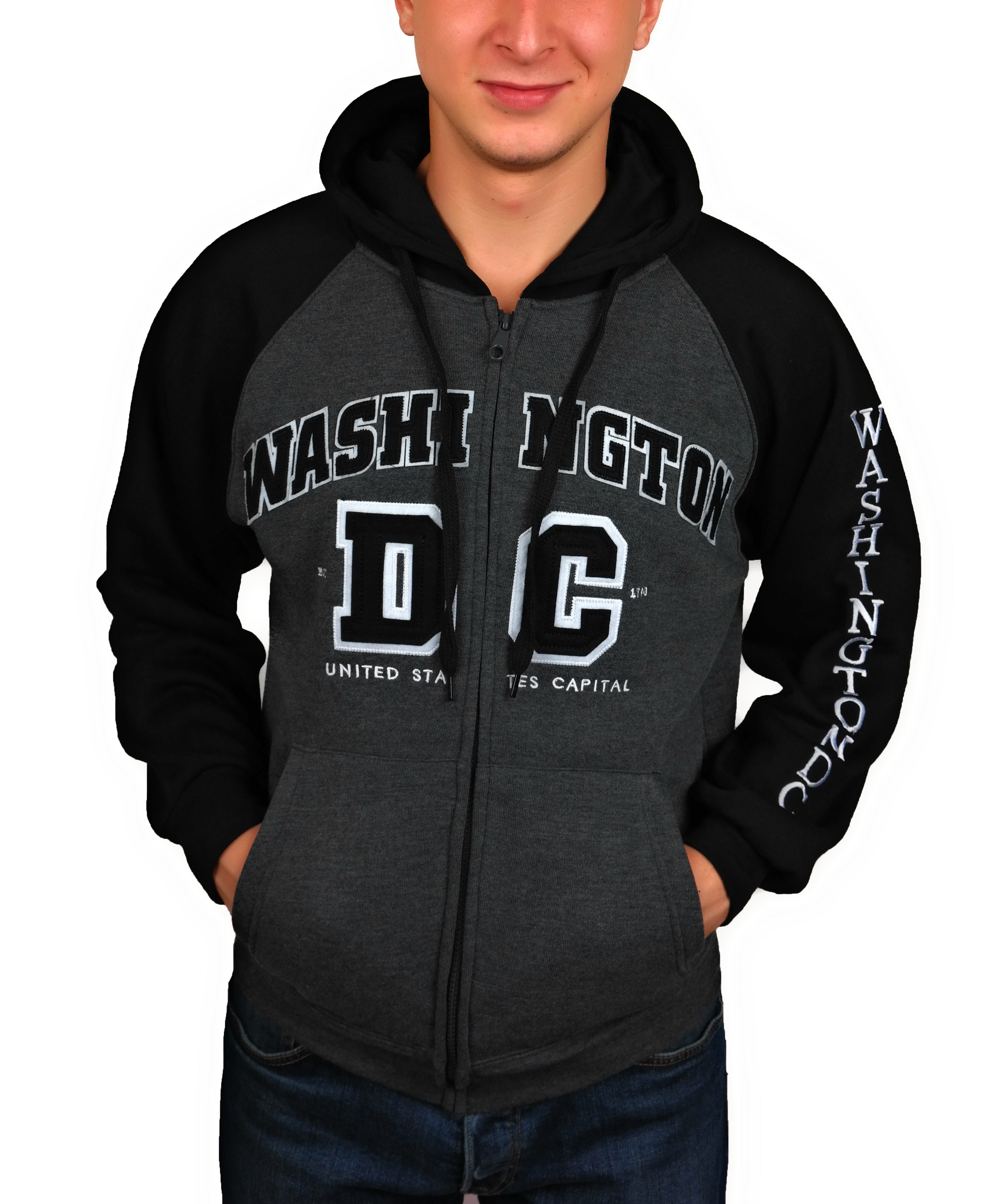 Washington DC Zippered Unisex Hoodie Sweatshirt (Multiple Colors)