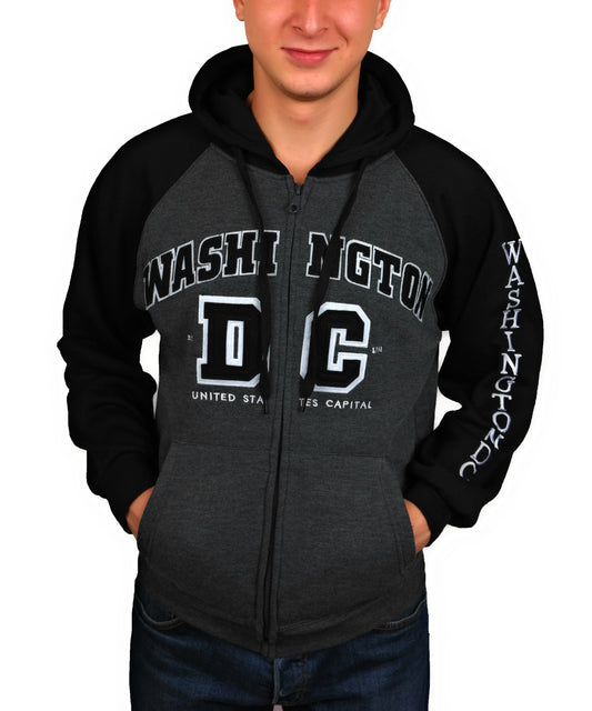 Washington DC Zippered Unisex Hoodie Sweatshirt (Multiple Colors)